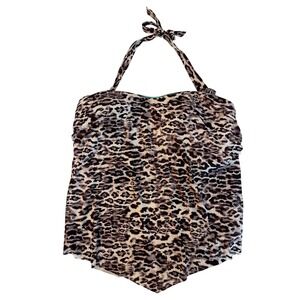 BECCA ETC Sample Piece Leopard Print Plus‎ Size Tankini Women's Size 1X